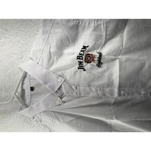 Jim Beam Highball Mens Large Button Up Shirt Drink Responsibly Bartender Shirt
